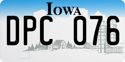 IA license plate DPC076