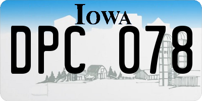 IA license plate DPC078