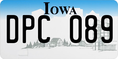 IA license plate DPC089