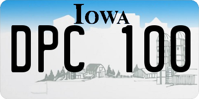 IA license plate DPC100