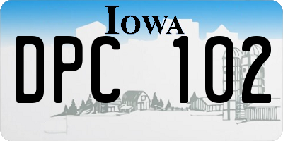 IA license plate DPC102