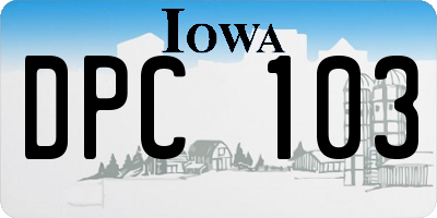 IA license plate DPC103