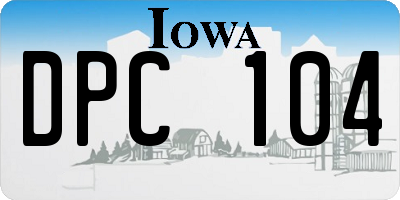 IA license plate DPC104