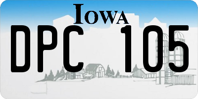 IA license plate DPC105