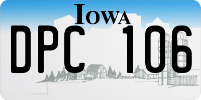 IA license plate DPC106