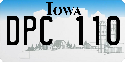 IA license plate DPC110
