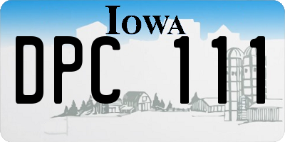 IA license plate DPC111
