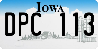 IA license plate DPC113