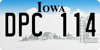 IA license plate DPC114
