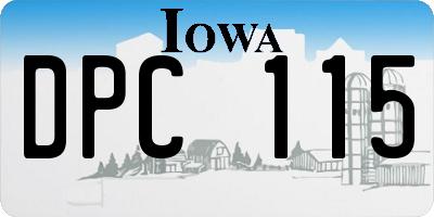 IA license plate DPC115