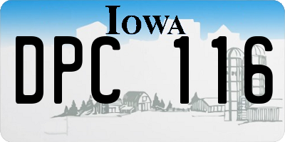IA license plate DPC116
