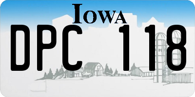 IA license plate DPC118