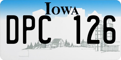 IA license plate DPC126