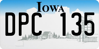 IA license plate DPC135