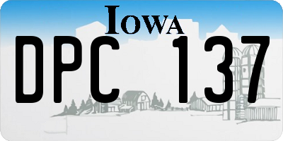IA license plate DPC137