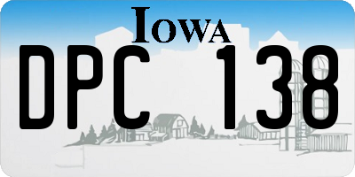 IA license plate DPC138