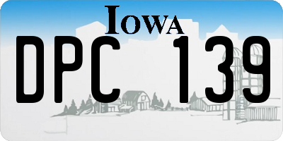 IA license plate DPC139