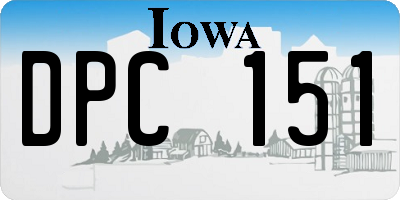 IA license plate DPC151