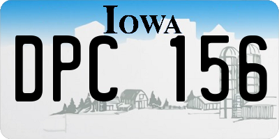 IA license plate DPC156