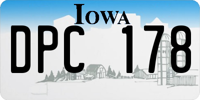 IA license plate DPC178