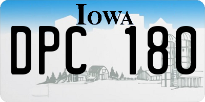 IA license plate DPC180