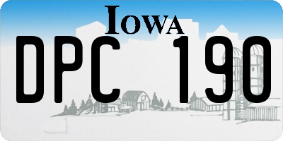 IA license plate DPC190