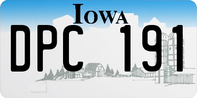 IA license plate DPC191