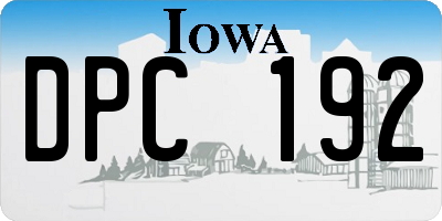 IA license plate DPC192