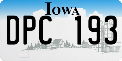 IA license plate DPC193