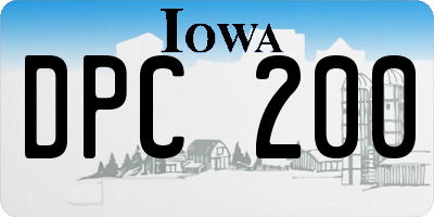 IA license plate DPC200