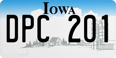 IA license plate DPC201