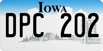 IA license plate DPC202