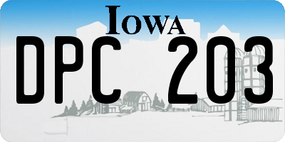 IA license plate DPC203