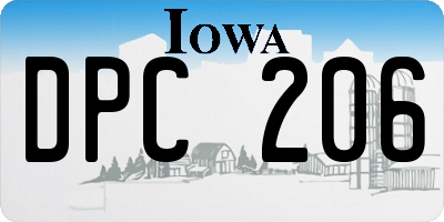 IA license plate DPC206