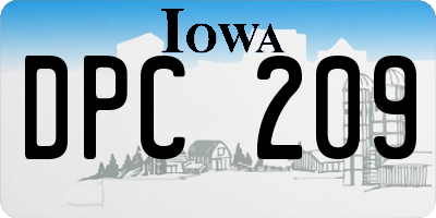 IA license plate DPC209