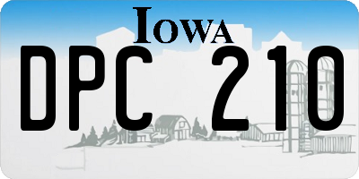 IA license plate DPC210