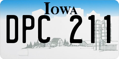 IA license plate DPC211