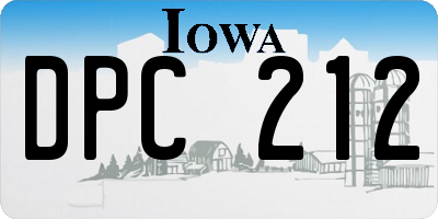 IA license plate DPC212