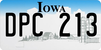 IA license plate DPC213