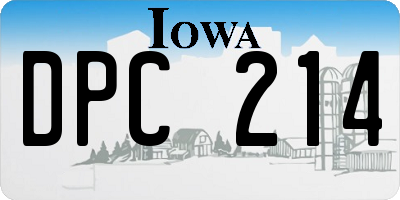 IA license plate DPC214