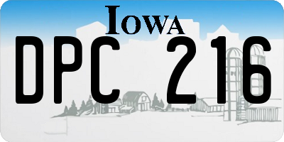 IA license plate DPC216