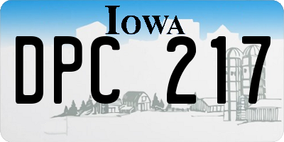 IA license plate DPC217