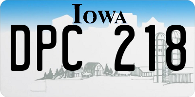 IA license plate DPC218