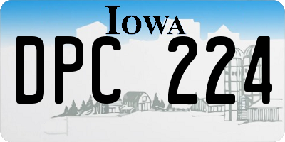 IA license plate DPC224