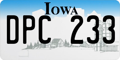 IA license plate DPC233