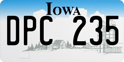 IA license plate DPC235