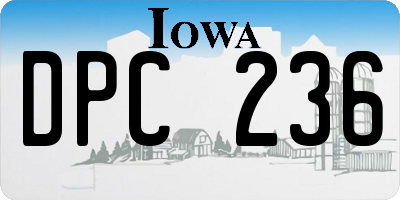 IA license plate DPC236