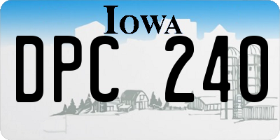 IA license plate DPC240