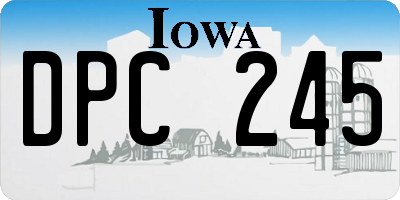 IA license plate DPC245