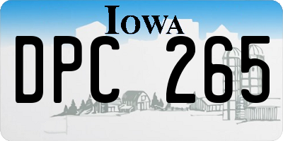 IA license plate DPC265